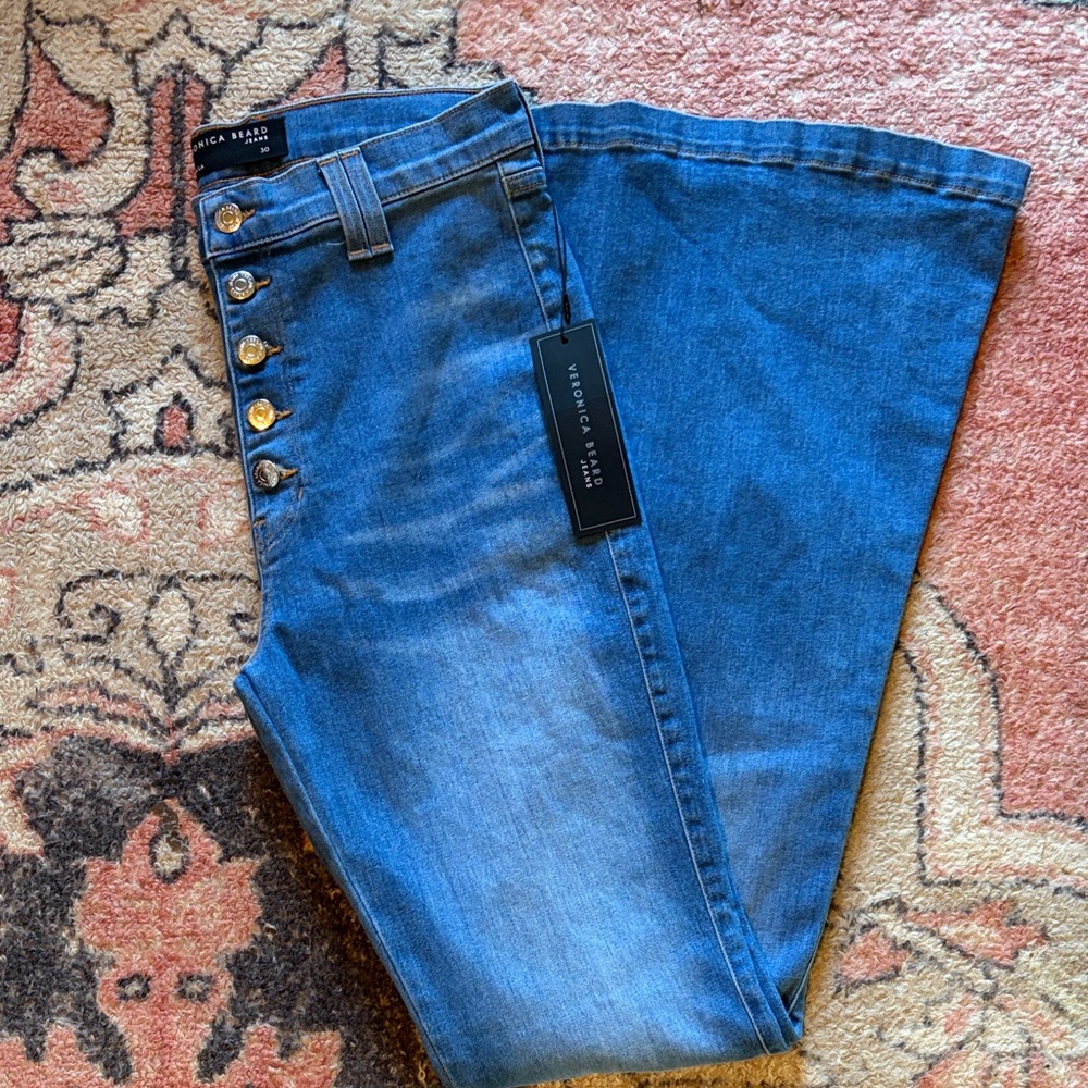 Veronica Beard Blue Flare Jeans